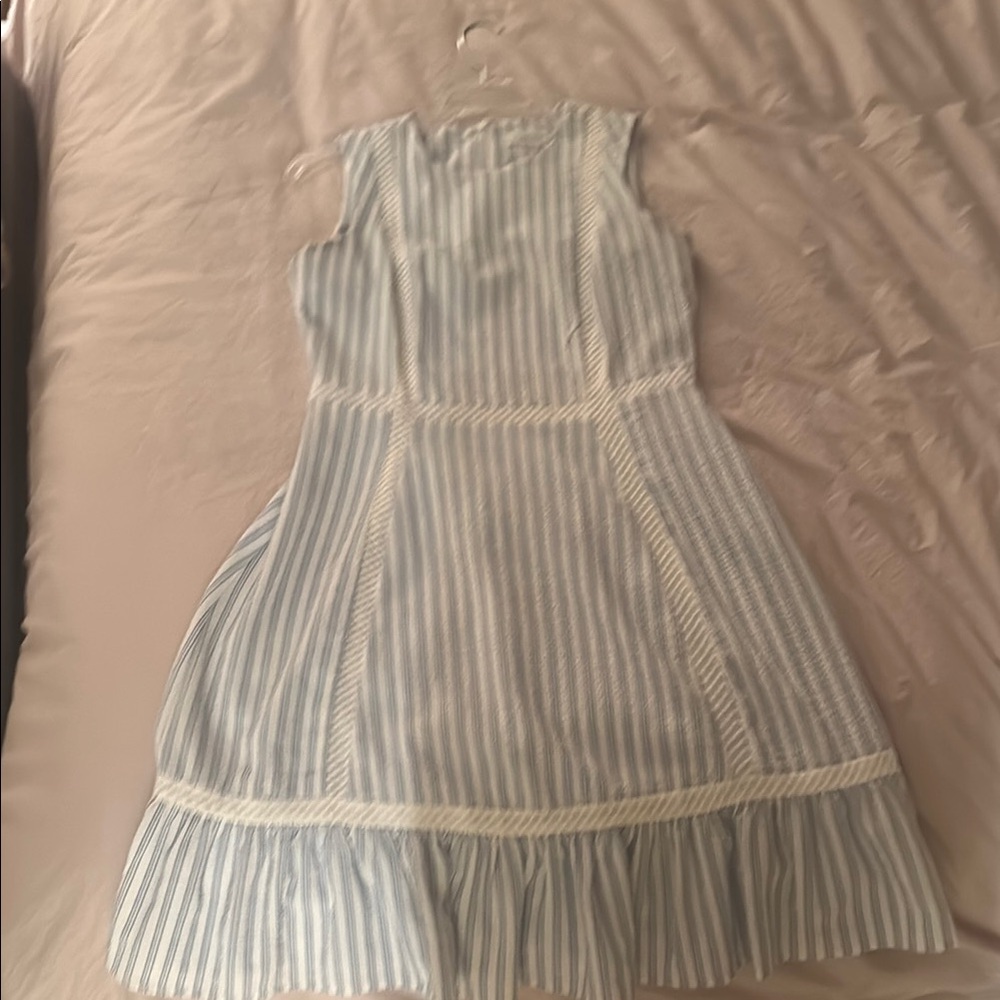 Striped Blue sleeveless midi dress